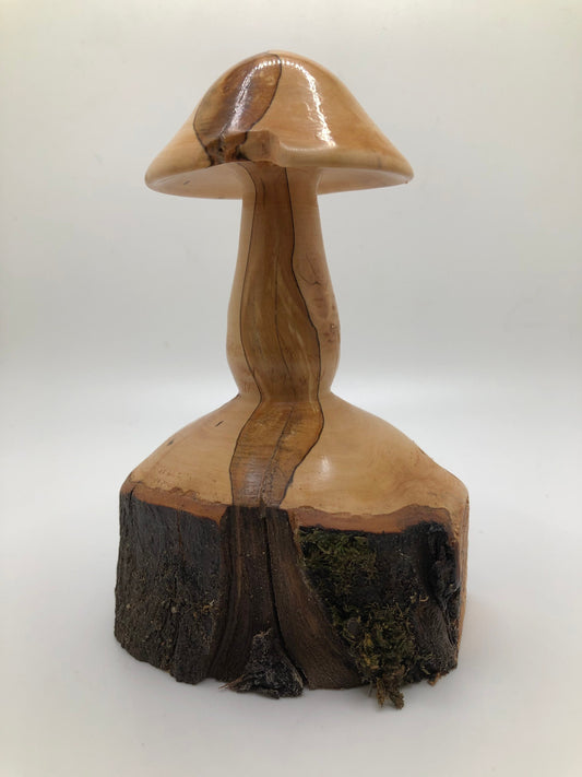 Gorgeous Mushroom Carving, Wood Mushroom Sculpture, Japanese Male Mushroom