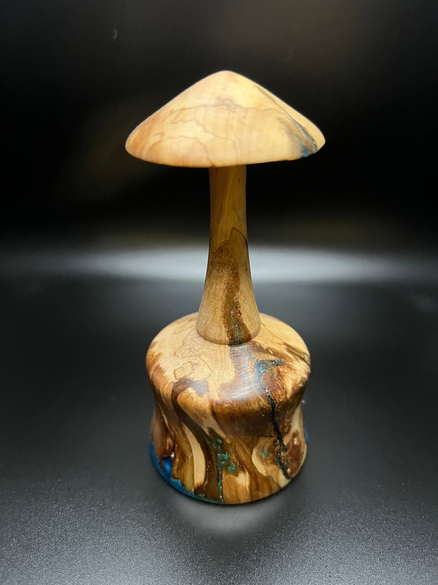 Mushroom Figure! Woodturned from Maple with Epoxy Accents