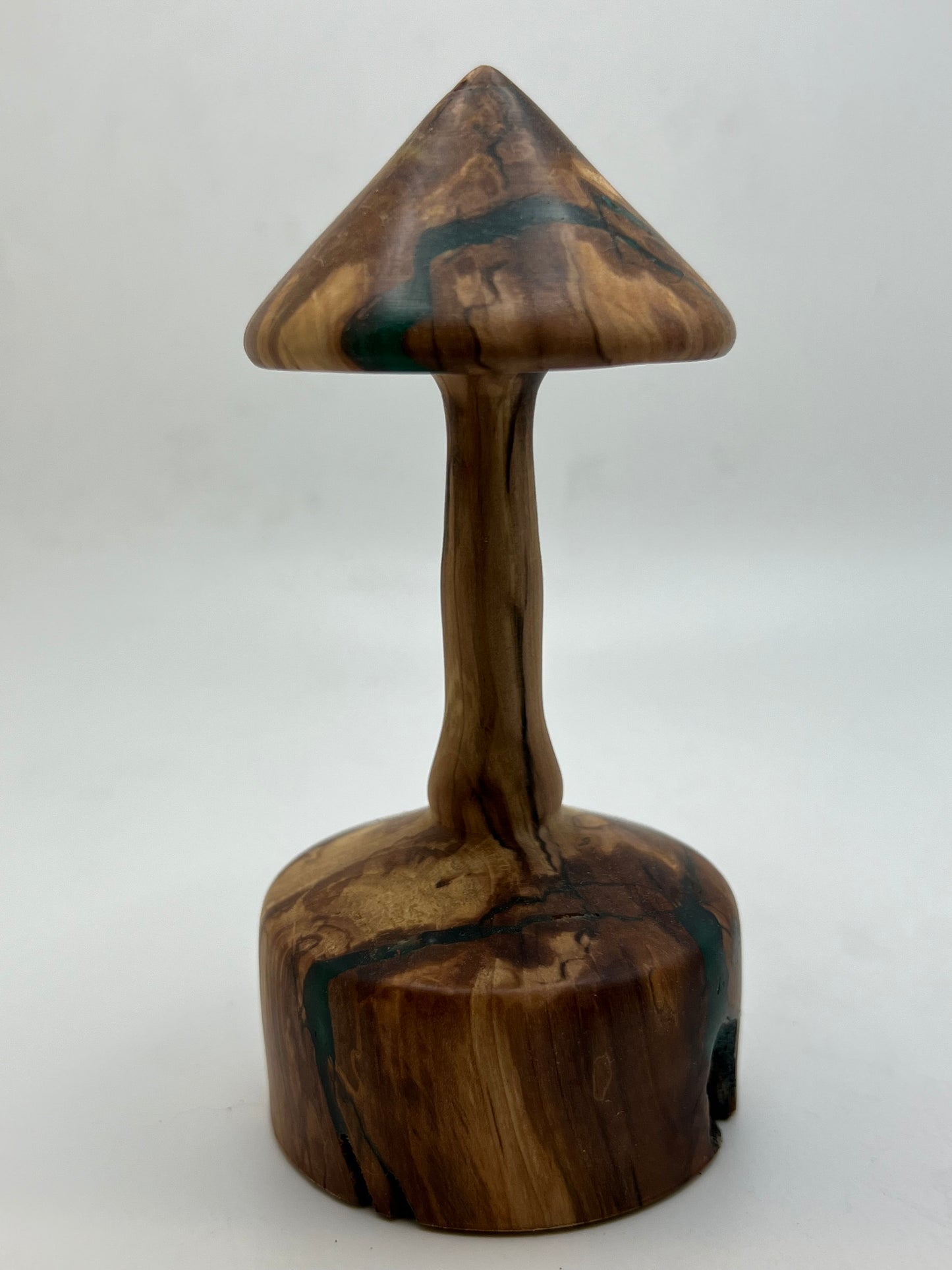 Wood Turned Mushroom Carving With Epoxy Inlay!