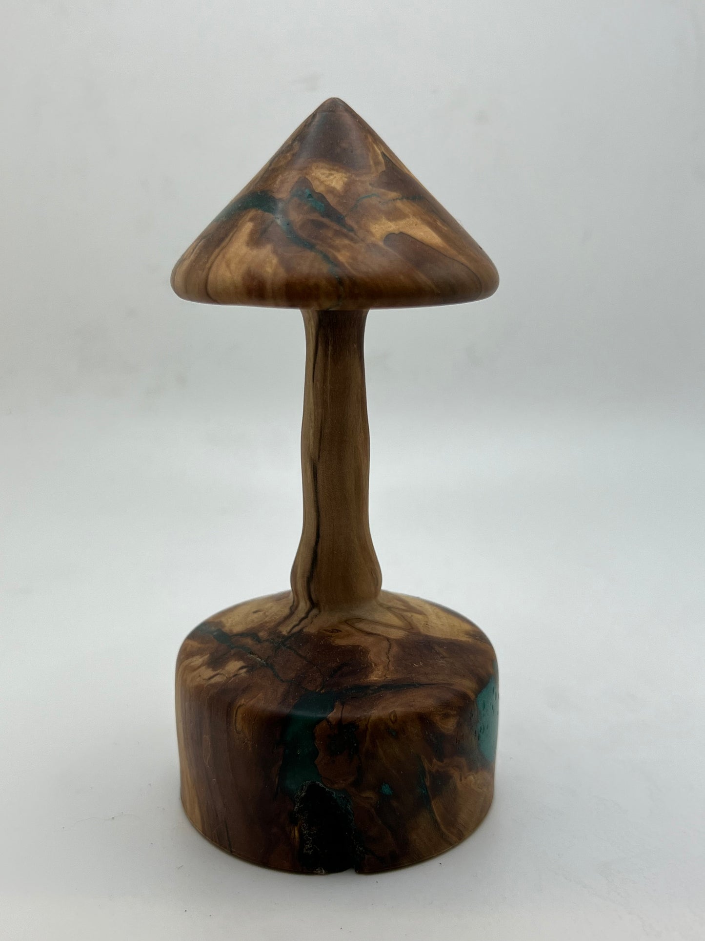 Wood Turned Mushroom Carving With Epoxy Inlay!