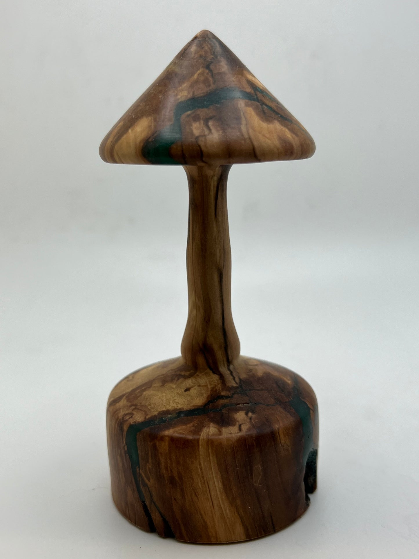 Wood Turned Mushroom Carving With Epoxy Inlay!