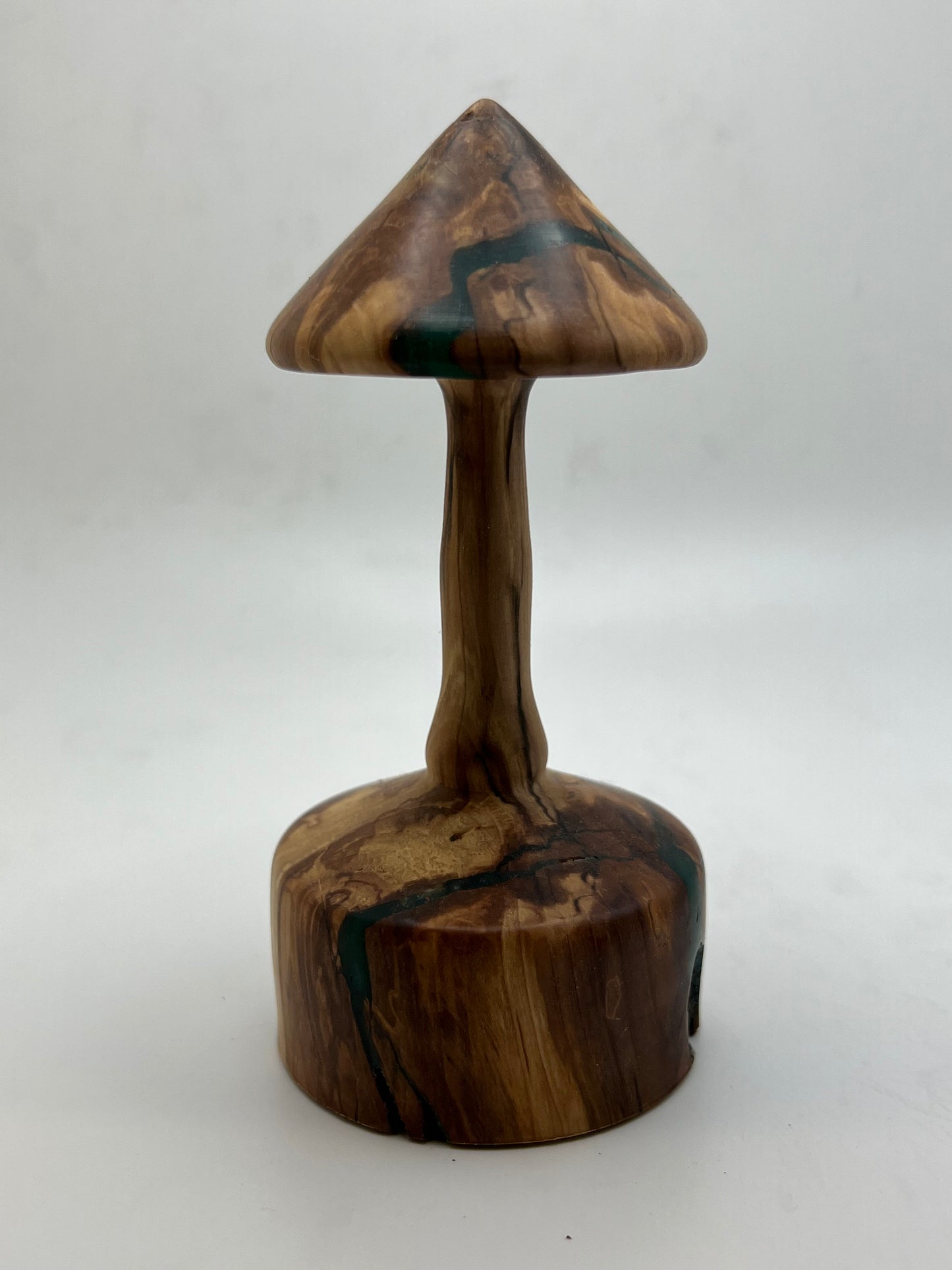 Wood Turned Mushroom Carving With Epoxy Inlay!