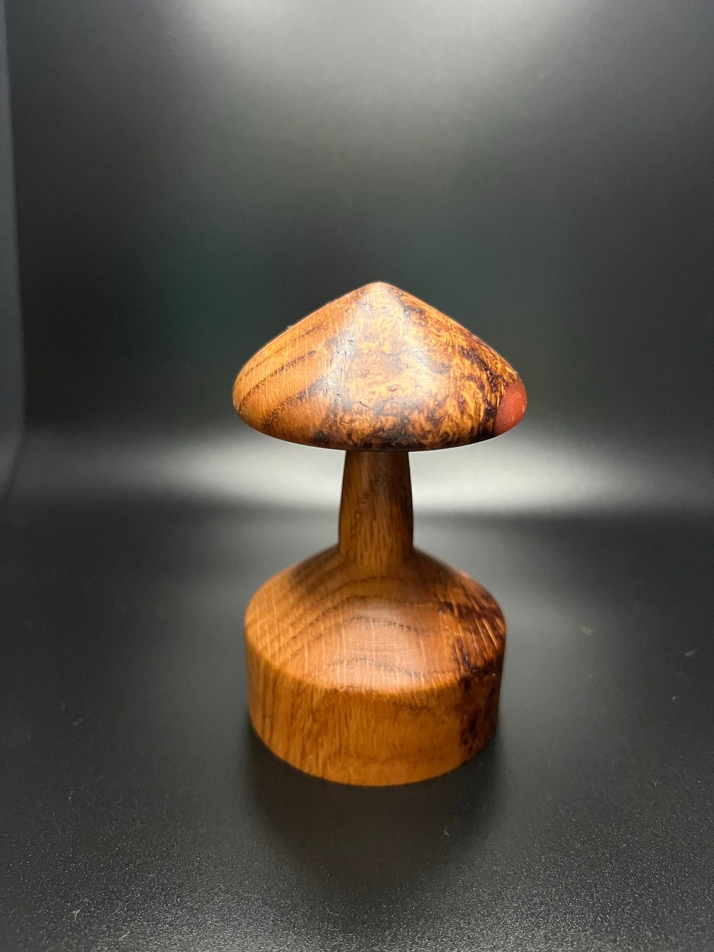 Handmade Wooden Mushroom Figurine! Made from Red Oak with Epoxy Inlay