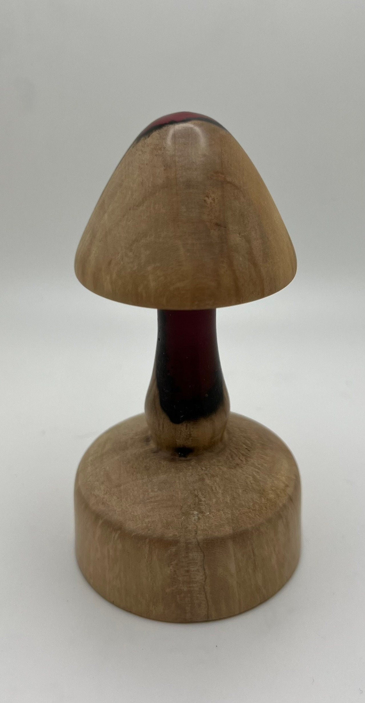 Handmade Wooden Mushroom With Glow in the Dark Epoxy Resin