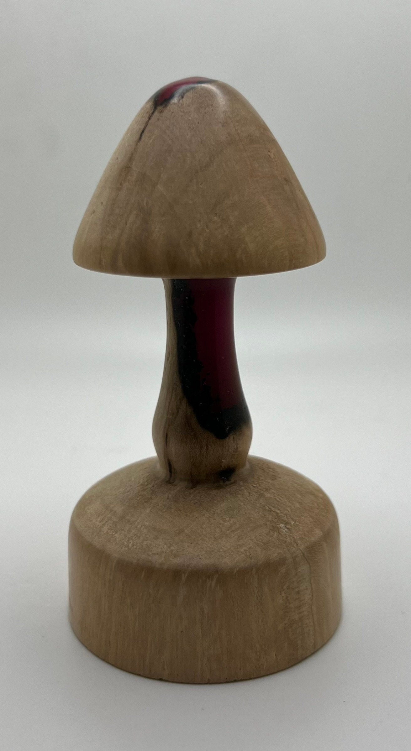 Handmade Wooden Mushroom With Glow in the Dark Epoxy Resin